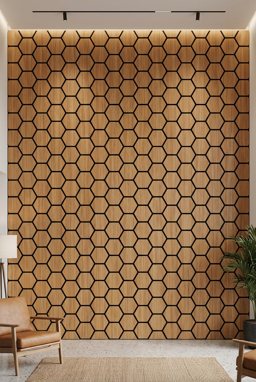 Hexagon paneli 60x70cm - braon