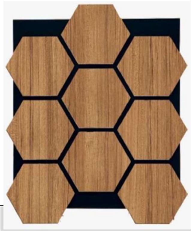 Hexagon paneli 60x70cm - braon